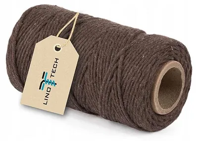 Produktbild von Linotech Baumwollkordel für Makramee, Braun, 2mm, 60m