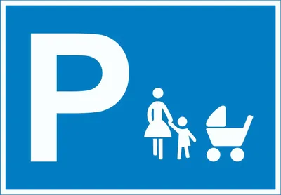 Produktbild von Mutter und Kind Parkplatz Schild waagerecht A0 Rückseite selbstklebend