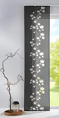 Produktbild von PolkaHome® Modernes Schiebevorhang-Paneel aus hochwertigem Polyester mit Klettband, 245x60 cm (HxB), schwarz