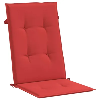 Image de Coussins de chaise de jardin dossier haut lot de 4 rouge tissu