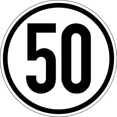 Produktbild von Geschwindigkeitsaufkleber Foliem Aufkleber km/h Geschwindigkeitsschild Ø20 cm 50 km/h
