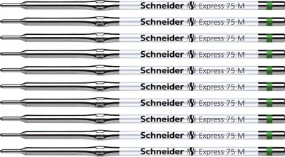 Productafbeelding van Schneider Express 75 M balpen navulling ISO 12757-2 A2 - Set van 10 - Onuitwisbare documenten 10-pack zwart