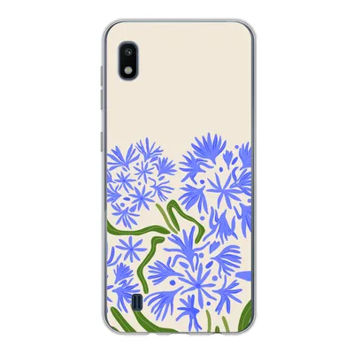 Produktbild von MuchoWow® Handyhülle Schutzhülle Hülle für Samsung Galaxy A10 Blume - Blau - Blatt - Einfach Silikon Softcase Handy Hülle - Schutzhülle