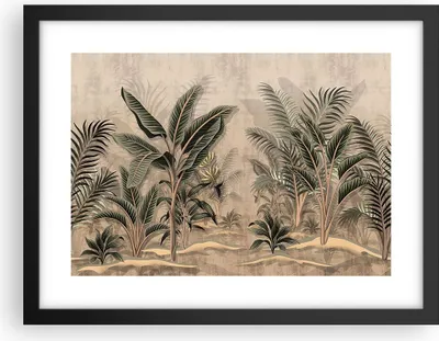 Produktbild von Gerahmtes Poster - Schwarzer Rahmen - Wald Blatt Baum - 40x30 cm - Wand Bild - Wanddeko - Wandbilder - Kunstposter - Wandposter - Bilderrahmen - Bilder - Kunstdruck - Wanddekoration - P2BAA40x30-5101