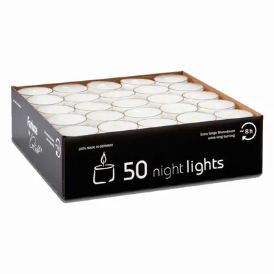 Produktbild von Qult Farluce Nightlights - 50 Teelichter  - Ø 38 x 25 mm - Teelichter in Kunststoffhülle