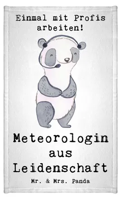 Produktbild von Mr. & Mrs. Panda Handtuch Meteorologin Leidenschaft - Weiß - Geschenk, Gästehandtuch 30x50, Design, Mini-Handtuch, Frotteetuch, baumwolle