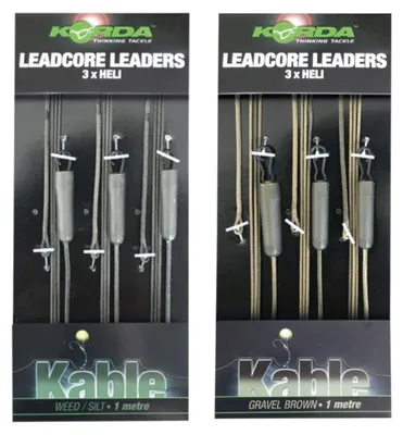 Produktbild von Korda Leadcore Leader Heli 1m - 3 Vorfächer, Farbe:Gravel
