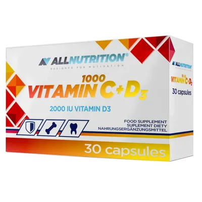 Produktbild von Allnutrition VITAMIN C 1000 + D3 30 Kapseln