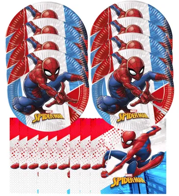 Produktbild von Spiderman - nachhaltiges Kindergeburtstags-Set (28-teilig, Pappteller + Servietten) kompostierbar