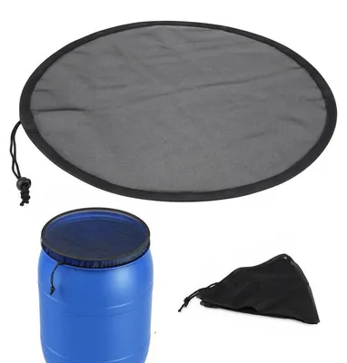 Produktbild von Regentonnen Netz 2er Set 60cm Laubschutz Netz mit Kordelzug Regenfass Abdeckung Insektenschutz Filter Netz Garten Outdoor schwarz