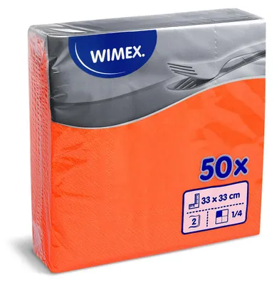Zdjęcie produktu dla Serwetki 33x33/50szt 2vr. pomarańczowy