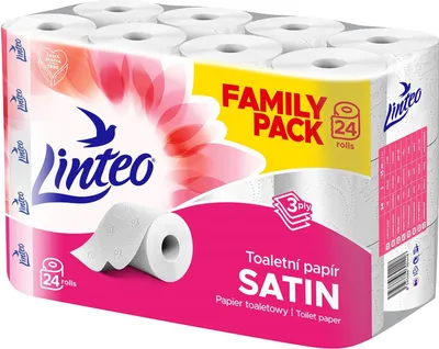 Produktbild von Toilettenpapier, dreilagig und parfümfrei, in Satinweiß, 24 Rollen
