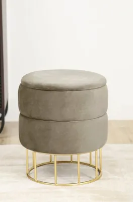 Produktbild von Stilvoller Hocker MALIOR mit Stauraum – beige/gold