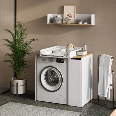 Immagine prodotto di Mobile lavatrice Vicco Viktor Bianco/Artisan 93.6 x 88.2 cm 2 parti con fasciatoio, Model 58032