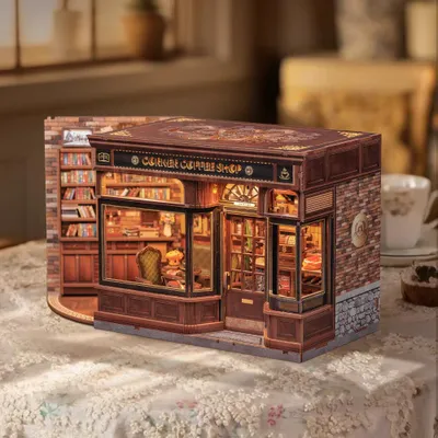 Image de Miniature maison – À construire soi-même – Café d'angle – 294 pièces + éclairage LED