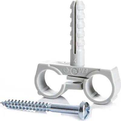 Produktbild von 2 Rohrschellen Doppelt 18mm mit Dübel und Schraube Rohrbefestigung Rohrhalter