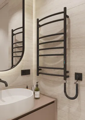 Immagine prodotto di ELNA radiatore scaldasalviette elettrico da bagno nero opaco 130W, 81x48 cm, con termostato