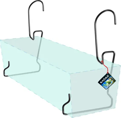 Obrázek produktu pro KADAX závěsné koše "Ricavo", držák květináče na zábradlí, černý květinový truhlík 30cm