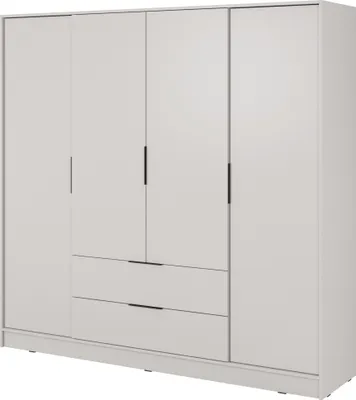 Immagine prodotto di Armadio moderno in cashmere con specchio centrale - Dimensioni: 206 x 200 x 51 cm - Eleganza e funzionalità