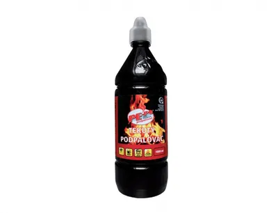 A bottle of liquid fire starter on a white background.