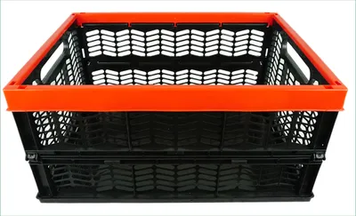 Produktbild von Novaliv Klappboxen faltbar stabil | 6x 30L Rot Schwarz baskets Einkaufskiste| Klappkisten Set Tragebox Aufbewahrung Einkaufskörbe Körbe Aufbewahrung Küche