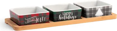 Produktbild von H&h Weihnachtstablett mit 3 Tassen 9x28 cm