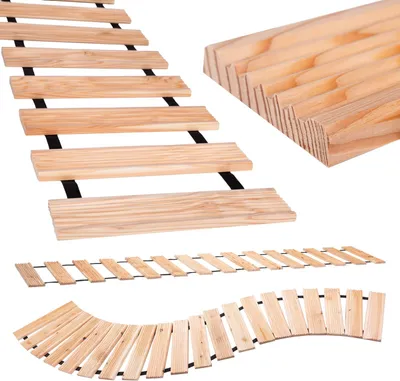 Produktbild von BooGardi Rollweg aus Lärche in 6 Größen 250cm lang · 30cm / 40cm / 50cm breit · 30cm Lattenabstand 8cm · Holzweg zum Ausrollen · Holztritt Gartenweg