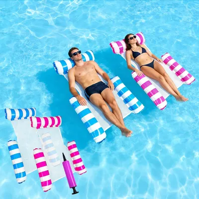 Produktbild von Wasserhängematte 2 Stück, mit Rückenlehne und Armlehnen, mit Pumpe, für Schwimmbad
