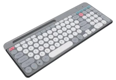 Obrázok produktu pre Sada klávesnice a myši s bezdrôtovým pripojením Bluetooth v dvoch režimoch, klávesnica a myš s retro okrúhlymi klávesmi určené pre hranie hier