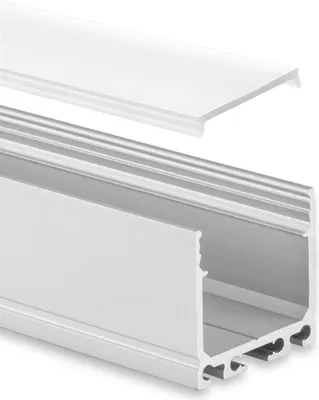 Produktbild von GX-PN8 LED AUFBAU-Profil 200 cm, LED Stripes max. 16 mm, silber 2m Abdeckung opal