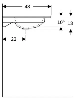 Image de Geberit iCon lavabo pour meubles, sans trous pour robinets, sans trop-plein, 1200x480mm, 501.846.00.4