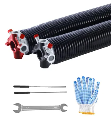 Image de Ressort de torsion de porte de garage VEVOR (φ6,35×φ50,8×889mm) 16000 cycles, revêtement noir, à remplacer, ressort de porte de garage