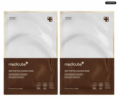 Produktbild von Medicube Deep Peptide Radiance Mask 2er Set, KI-generiertes Bild