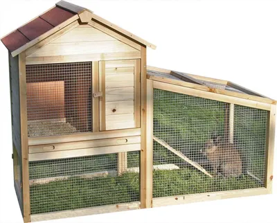 Image de Kerbl Nagerhaus Freetime (Farbe Natur, L x B x H 140 x 65 x 100, mit Auslauf)