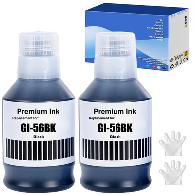 Produktbild von GI-56 GI56 Tinte Kompatibel mit Canon GI56 56 Tintenpatrone Multipack kompatibel für MAXIFY GX7050 GX6050 GX5050 GX4050 GX3050 Drucker 6000 Seiten (Schwarz x 2)