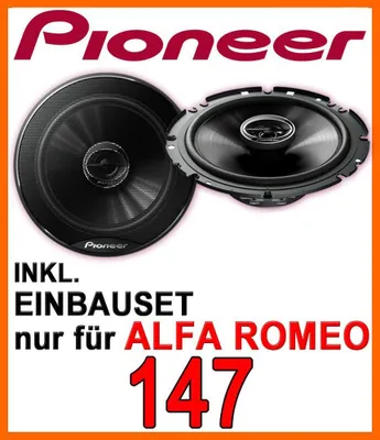 Produktbild von Pioneer TS-G1720F - 16,5cm 2-Wege Koaxe Lautsprecher Einbauset passend für Alfa Romeo 147 - justSOUND