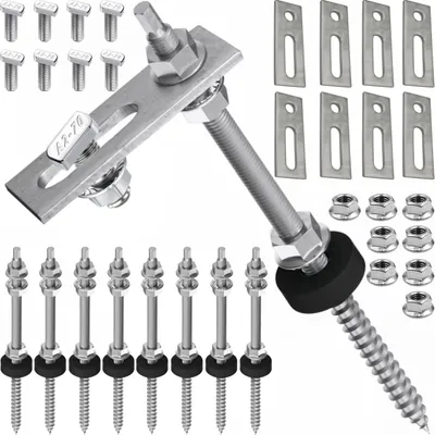 Produktbild von 8x Stockschraube 25cm Solar Montageset Hammerkopf 17,3