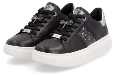 Produktbild von Rieker 'R-EVOLUTION' Damen Echtleder Sneaker schwarz/silber, Damen:38 EU