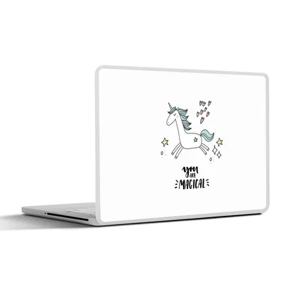 Produktbild von MuchoWow® Laptop Aufkleber Sticker Cover Einhorn - Kinder - Zitate - Du bist magisch - Mädchen 30x22 cm - Laptop-Sticker