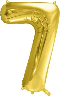 Obrázek produktu pro Fóliový balónek s číslem "7", 72 cm, světle zlatý