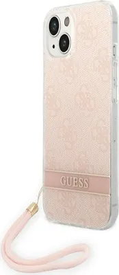 Immagine prodotto di Guess Guohcp14Mh4Stp Custodia rigida 4G rosa/rosa per Iphone 14 Plus / 15 Plus 6.7 con cinturino stampato