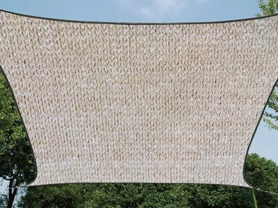 Produktbild von Perel Sonnensegel Wasserdurchlässig Quadratisch 3,6 m Champagner