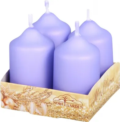 Image de Bougie de l'Avent métallique mat d4x7cm 4pcs