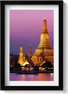Produktbild von Tempel in Bangkok Thailand– Wandbild mit Rahmen – Gerahmtes Bild  – Wanddekoration – 20x30 cm – Schwarz