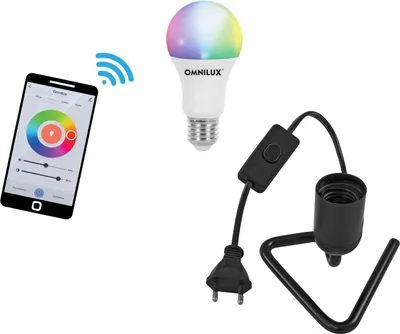 Produktbild von EUROLITE Set LED E27 RGB/WW/CW WiFi + Triangle Fassung schwarz (20000947)