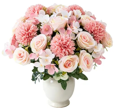Immagine prodotto di Solidchoice - Set da 3 pezzi di fiori artificiali rosa per la decorazione