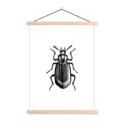 Produktbild von MuchoWow® Textilposter Käfer - Tiere - Vintage 40x53 cm mit holzfarbenen Rahmen - Schlafzimmer