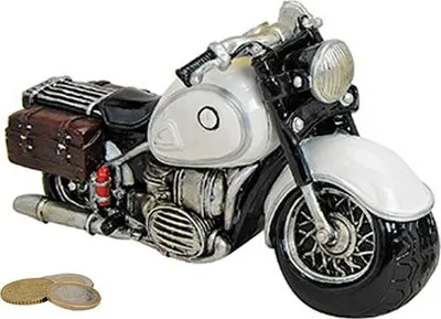 Produktbild von Spardose weißes Motorrad