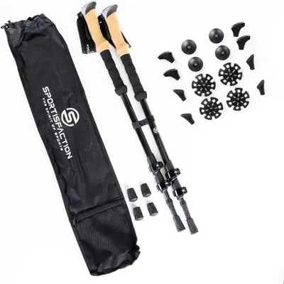 Produktbild von Sportisfaction Carbon Wanderstöcke Ultraleicht 260g Teleskop Trekkingstöcke 63-140cm