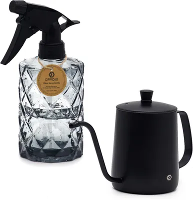 Produktbild von Sprühflasche Set 2 Stufen, Glas und Edelstahl, für Pflanzen